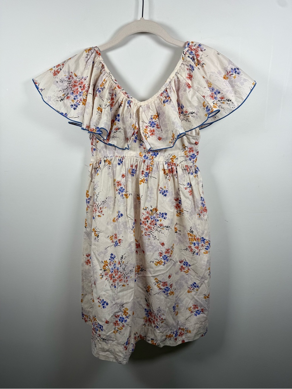 ZARA | Girl’s Cream Floral Ruffled Dress Size 11-12